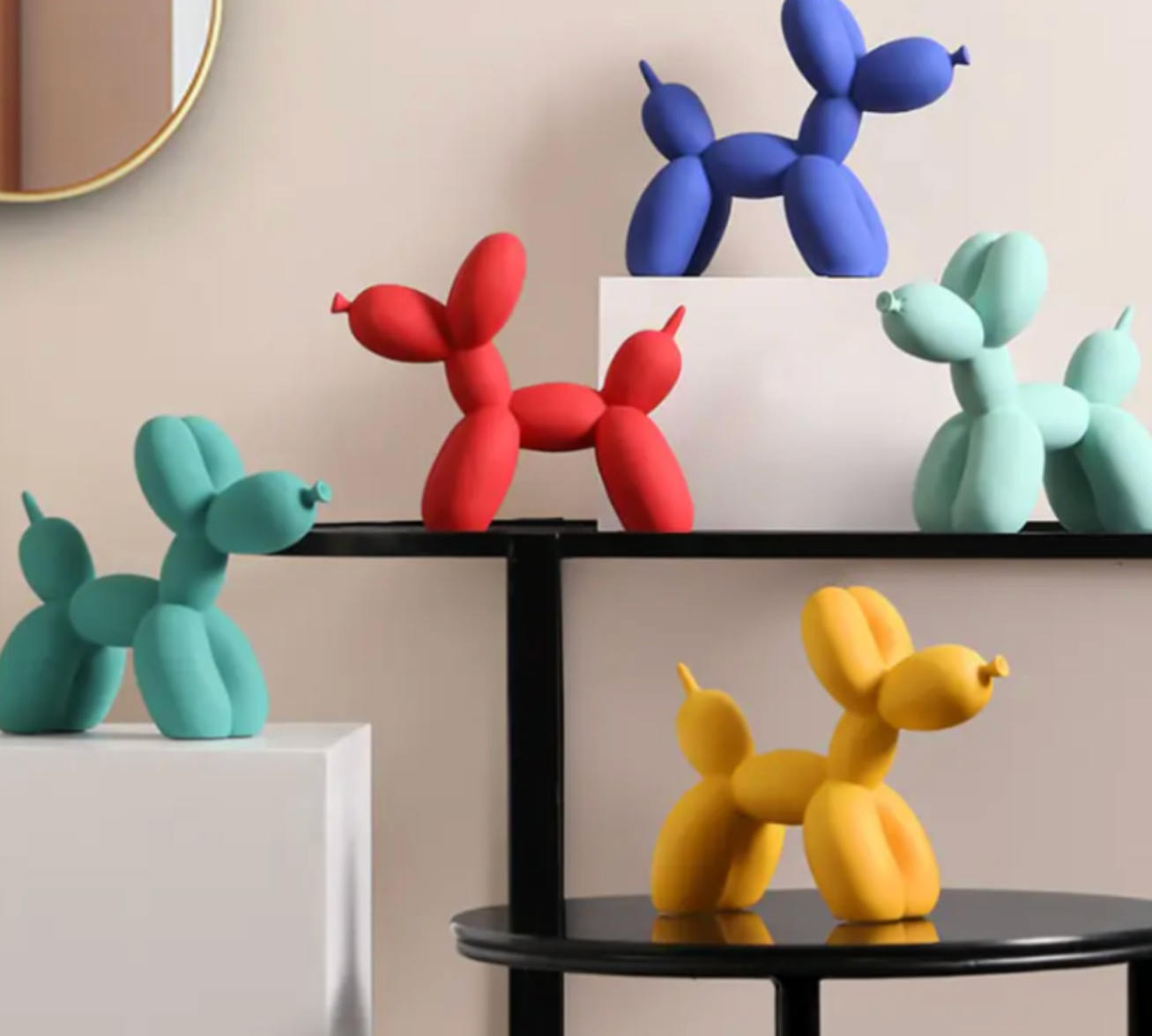 Matte Color Balloon Dog Statue